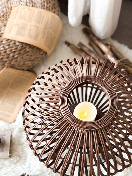 Retro Wooden Handmade Bamboo Floor Lantern