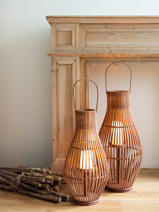 Retro Floor-standing Bamboo Lantern