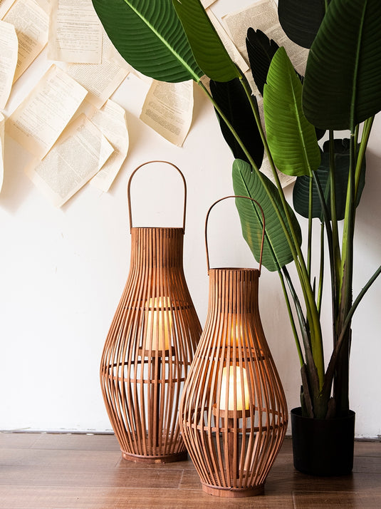 Retro Floor-standing Bamboo Lantern