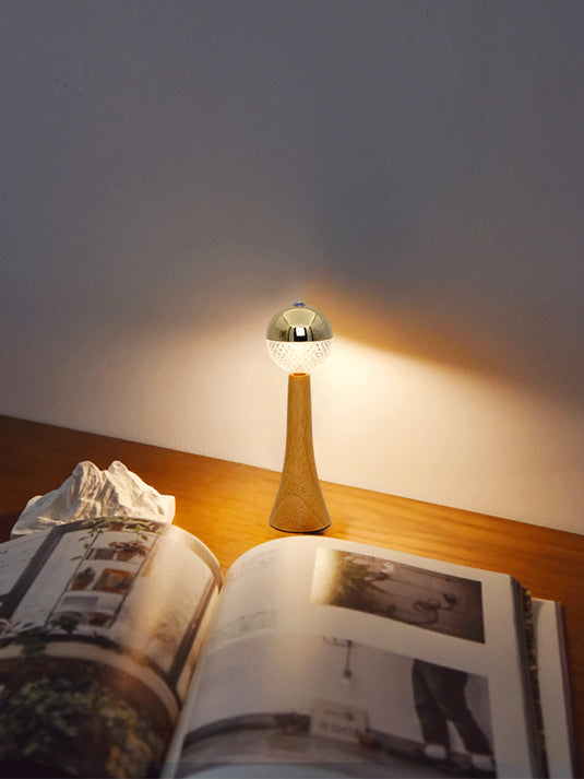 Rechargeable Wood Color Creative Small Desk Lamp