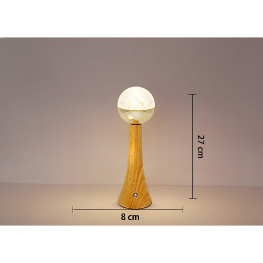 Rechargeable Wood Color Creative Small Desk Lamp