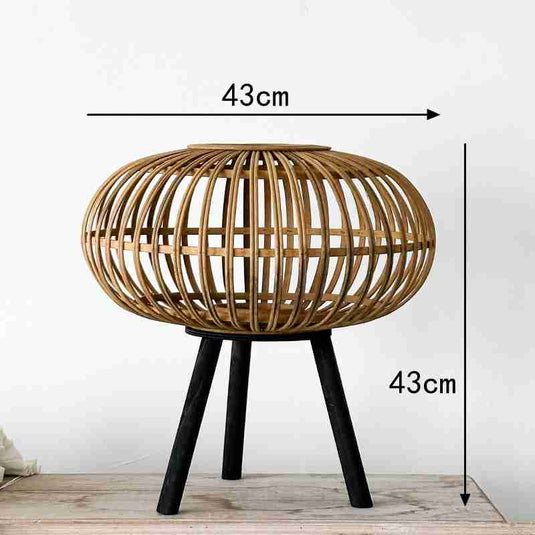 Retro Wooden Handmade Bamboo Floor Lantern