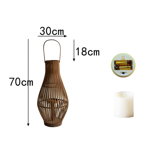 Retro Floor-standing Bamboo Lantern