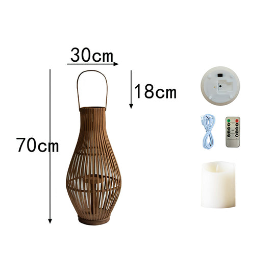 Retro Floor-standing Bamboo Lantern