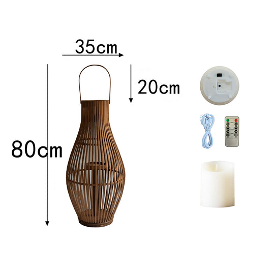 Retro Floor-standing Bamboo Lantern